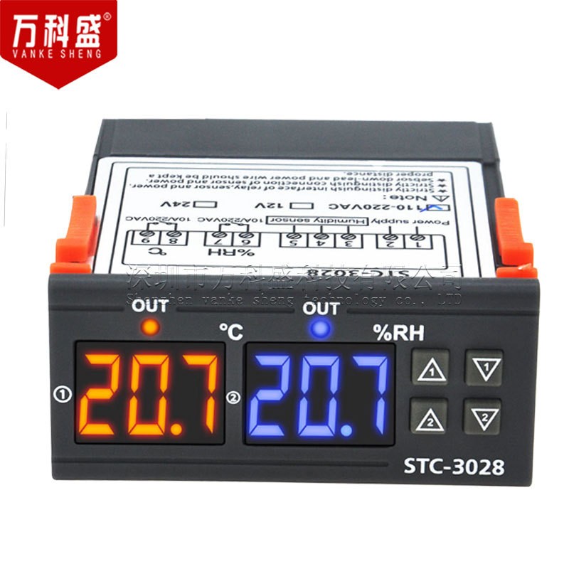 Dual Digital Thermostat Temperature Humidity Control STC-3028 Thermometer Hygrometer Controller AC 110V 220V DC 12V 24V 10A