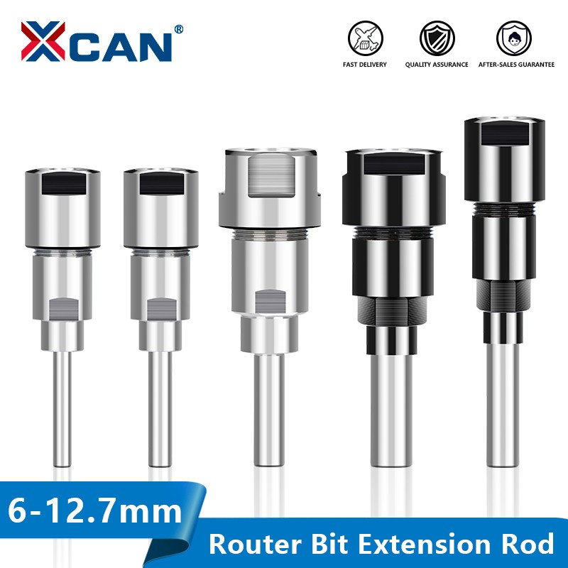 XCAN Router Bit Extension Rod 6/6.35/8/12/12.7mm Shank Wood Milling Cutter Tool Collet Holder Engraving Extension Machine