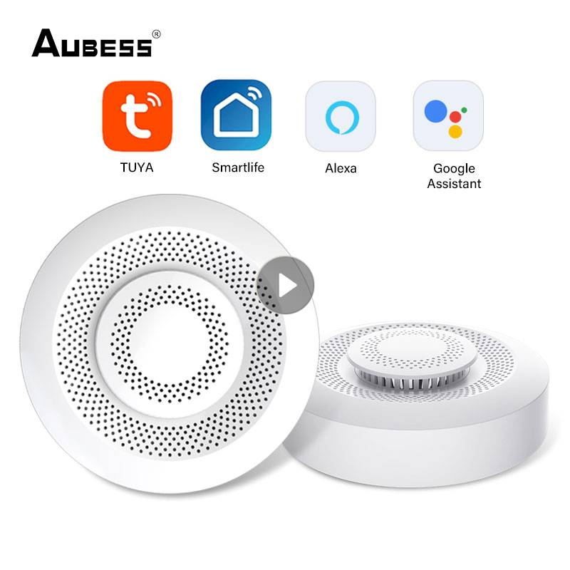 AUBESS Tuya Wifi صندوق الهواء الغاز متر VOC كاشف الغاز مراقبة نوعية الهواء الذكية أتمتة كشاف جهاز الإنذار كشاف جهاز الإنذار كاشف حساس