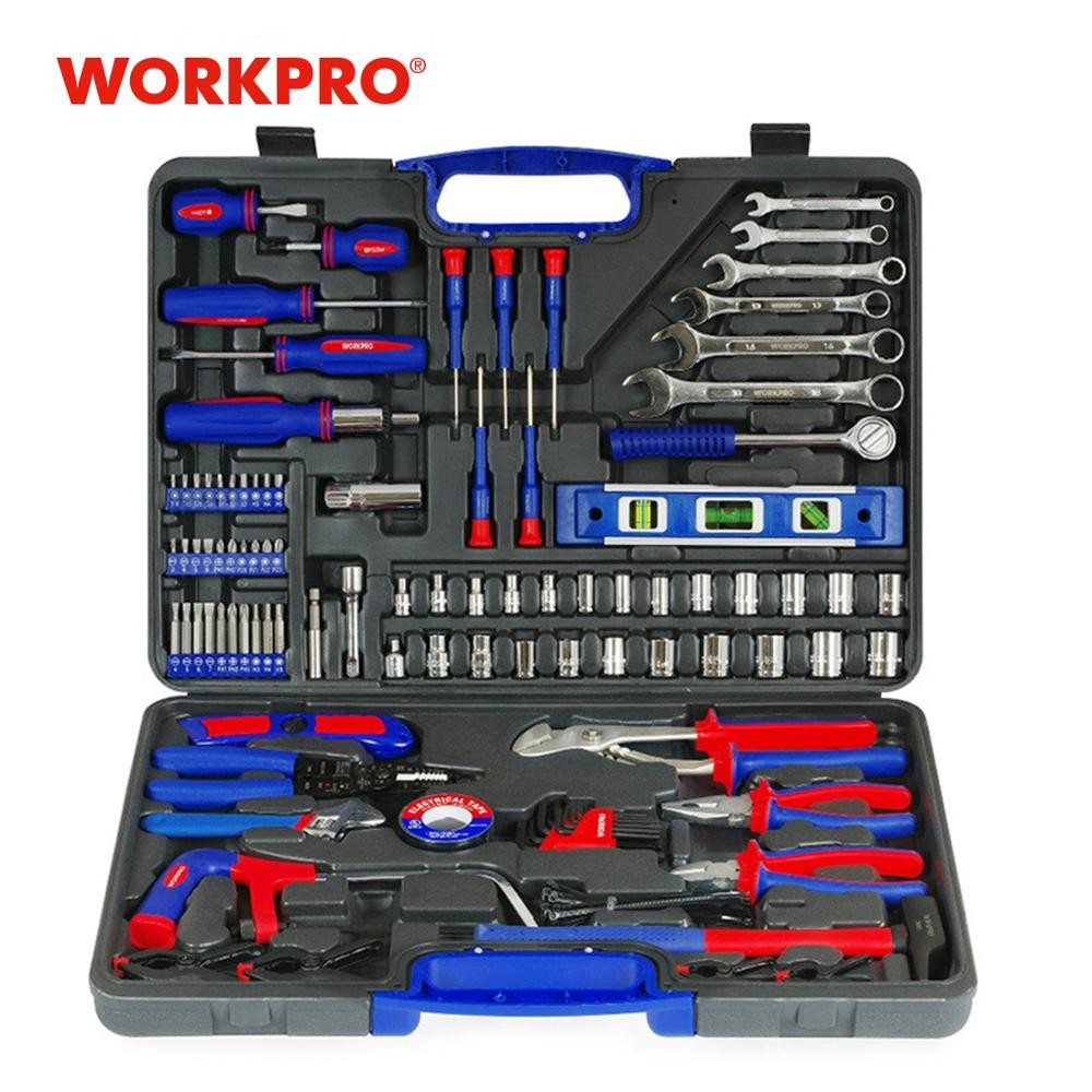 WORKPRO 139pcs Household Tool Kit Household Screwdriver Set Pliers Sockets Wrench