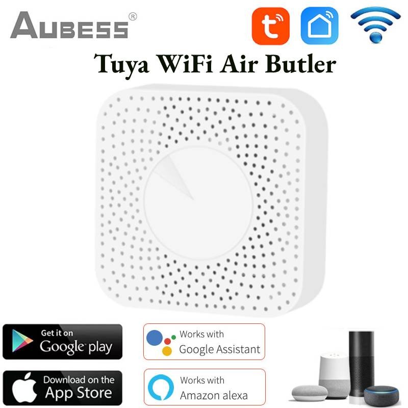 Tuya واي فاي الهواء بتلر/VOC/CO2/درجة الحرارة/الاستشعار الذكي/PM2.5 6in1 كشف جودة الهواء رصد العمل مع جوجل المنزل اليكسا