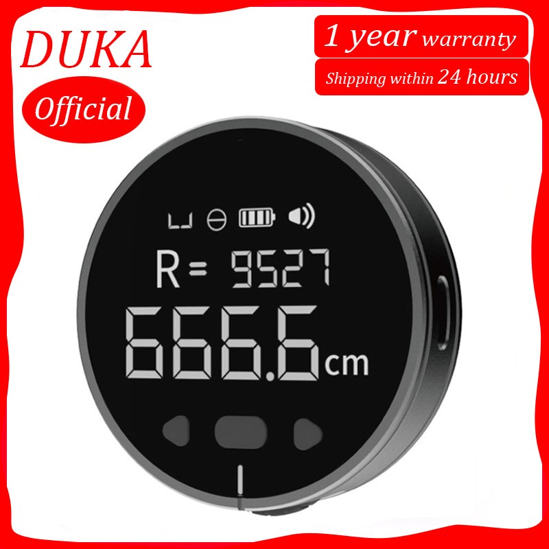 DUKA - Official Electronic Ruler for HD LCD Display, Tape Measure, Long Standby Time, Curved Line, Irregular Cylinder, Rechargeable