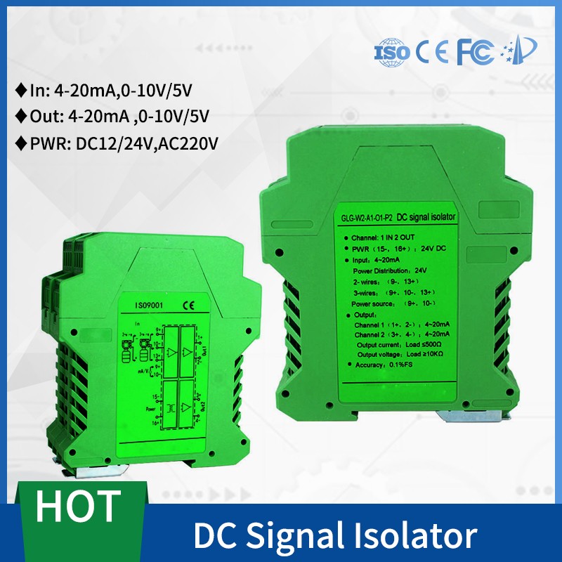 DC Signal Isolator Isolated Signal Converter Isolation Sensors 4-20ma 0-5V to 0-10V Analog Input Dual Channel Output