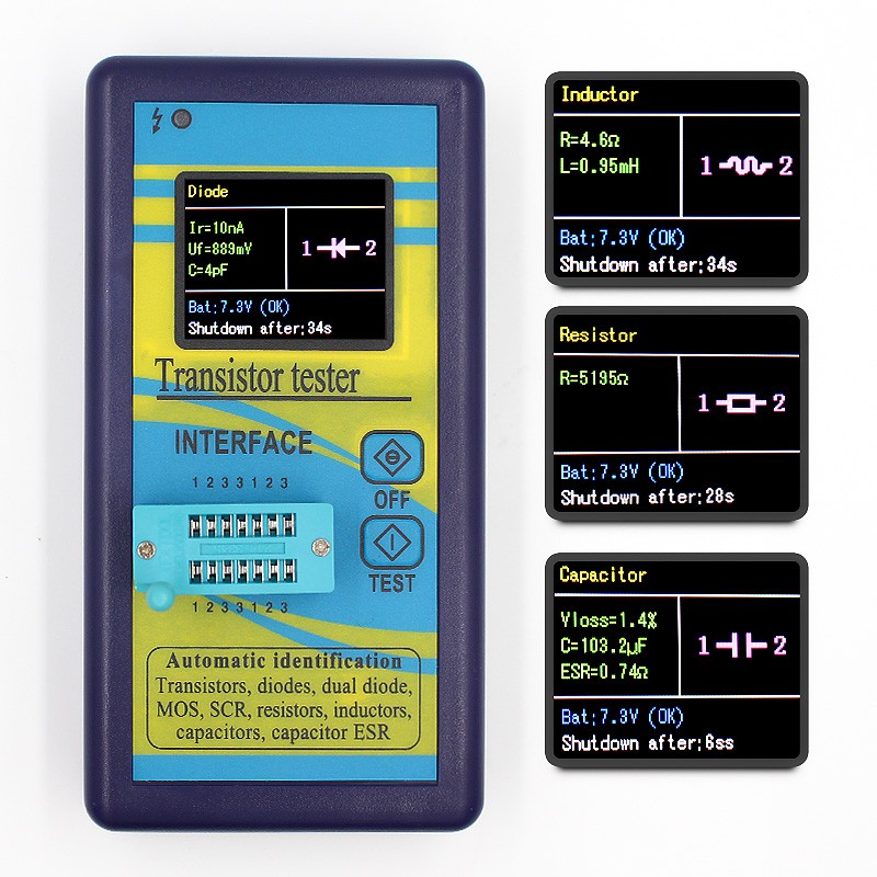 Special version multi-purpose transistor tester 128*160 diode thyristor capacitance resistor inductance MOSFET ESR power meter straight circuit