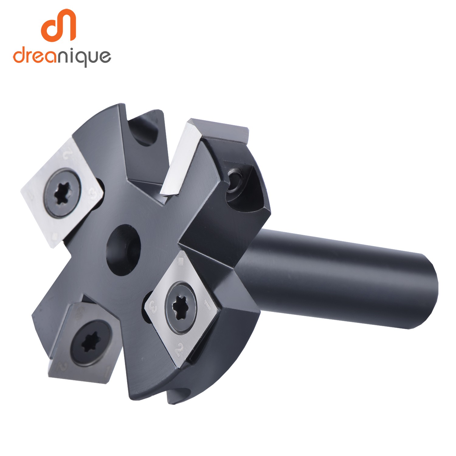 Dreanique 2-Flute Wood Planer Bit 38.1mm 45mm Cutting Diameter 8 12mm Shank Spoilerboard Surfacing Router Bit Insert Carbide Slab