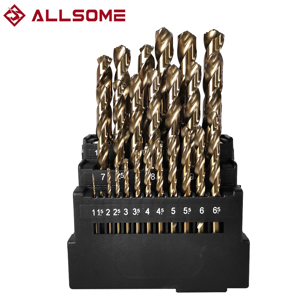 ALLSOME Hss M42 Cobalt Twist Drill Kit 8% High Cobalt for Stainless Steel Wood Metal Drill 3 Edge Tool Kit