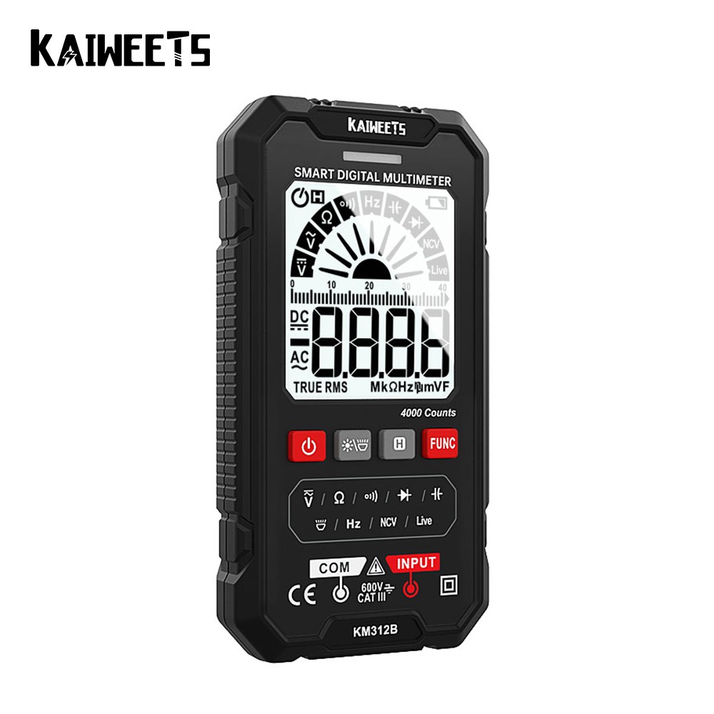 KAIWEETS KM312B Digital Multimeter 600V Capacitance Meter Ohm Hz Multimeter Tester RMS DC DC DMM