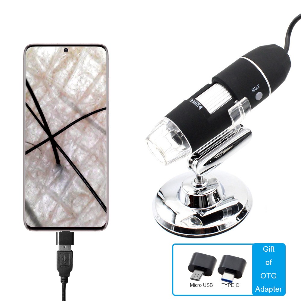 SANHOOII 1000x / 1600x LED USB Digital Microscope Endoscope Camera Microscope For Mobile Phone Repair Skin Hair Examination