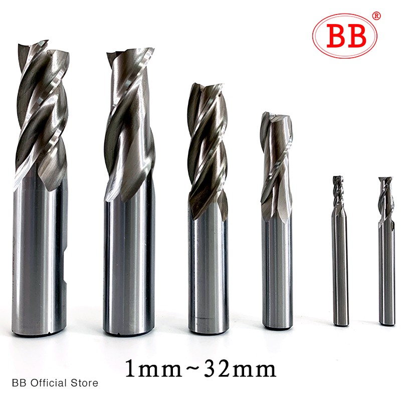 BB End Mills High Precision HSS Metal Cutter Co8 Cobalt D1-32mm 2 3 4 Flutes Teeth Aluminum Milling Tool Key Seats Router Bit