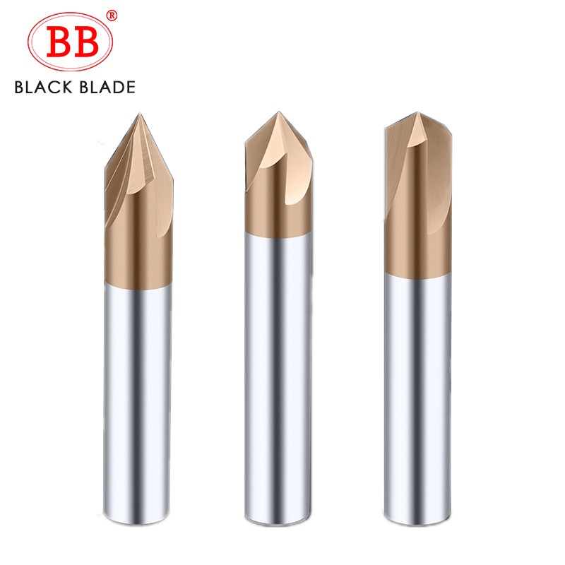 BB-Cipper carbide chamfering milling cutter, V beveled edge, router groove 60 90 120 degree 2 3 flutes