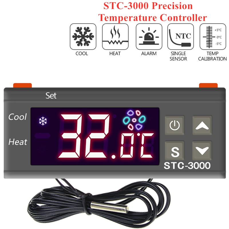 STC-3000 digital temperature controller thermostat thermostat temperature sensor relay heating cooling incubator 40% off