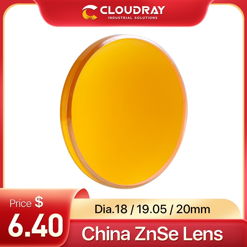 Cloudray China CO2 ZnSe Focus Lens Dia.18 19.05 20mm FL38.1 50.8 63.5 101.6 127mm 1.5 - 4" for Laser Engraving Cutting Machine