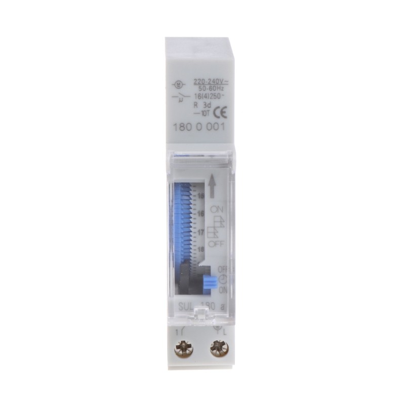 15 minute mechanical timer, 24 hour switch, programmable Din rail timer