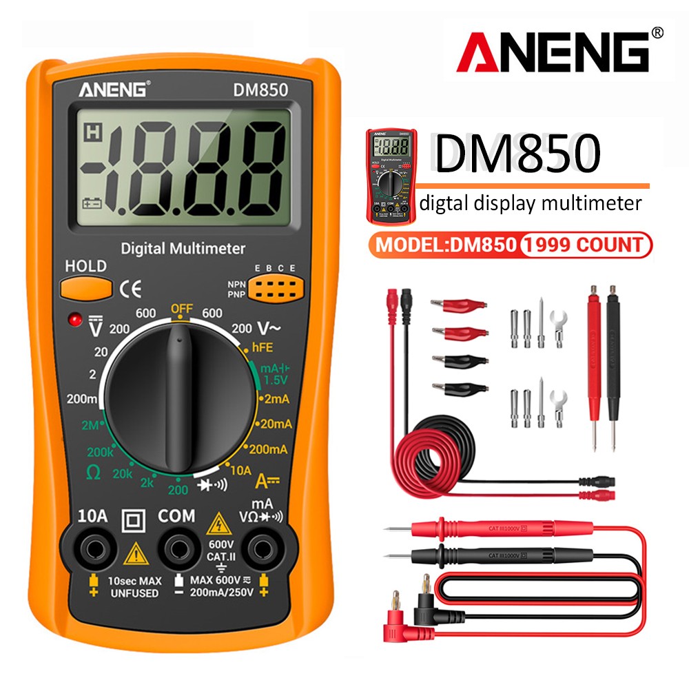 ANENG DM850 Digital Multimeter 1999 Multimeter Professional Automatic AC/DC Electricity Ammeter Meter Current Detector Tool