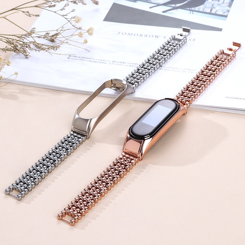 For Mi Band 5 6 Strap Metal Stainless Steel For Xiaomi Mi Band 4 3 Strap Global Version Compatible Miband Bracelet Wristband