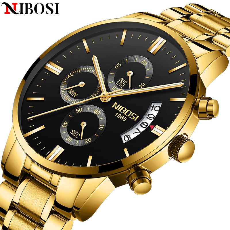 NIBOSI Relogio Masculino Luxury Men Watches Top Brand Men Watch Quartz Waterproof Sports Chronograph Wristwatches Montre Homme