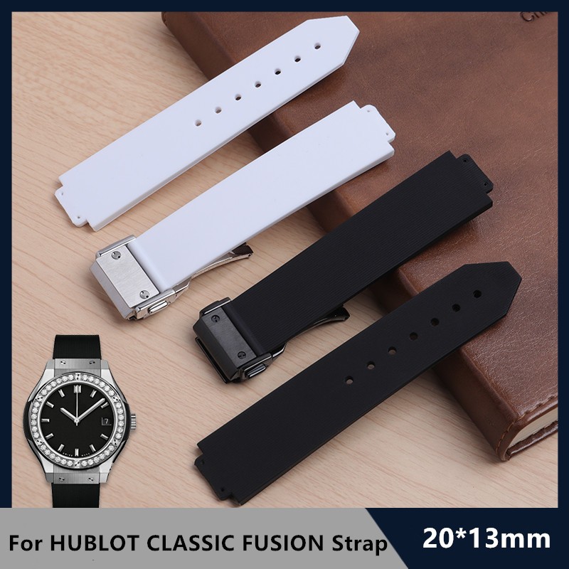 Watchband for Hublot Women Female Rubber Strap Quartz Fusion Silicone Watches Accessories 20*13mm Strap Wrist Band 18mm Buckle