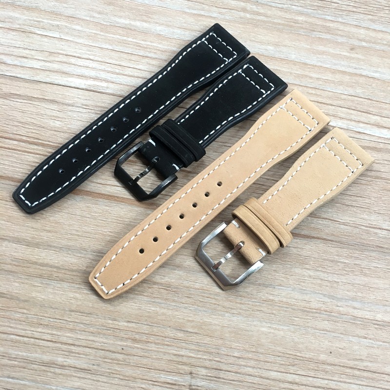 20mm 21mm 22mm Brown Black Men Watchband For IWC Pilot Mark Eighteen IW327004 IW377714 Watch Strap Calfskin Genuine Leather Bracelet