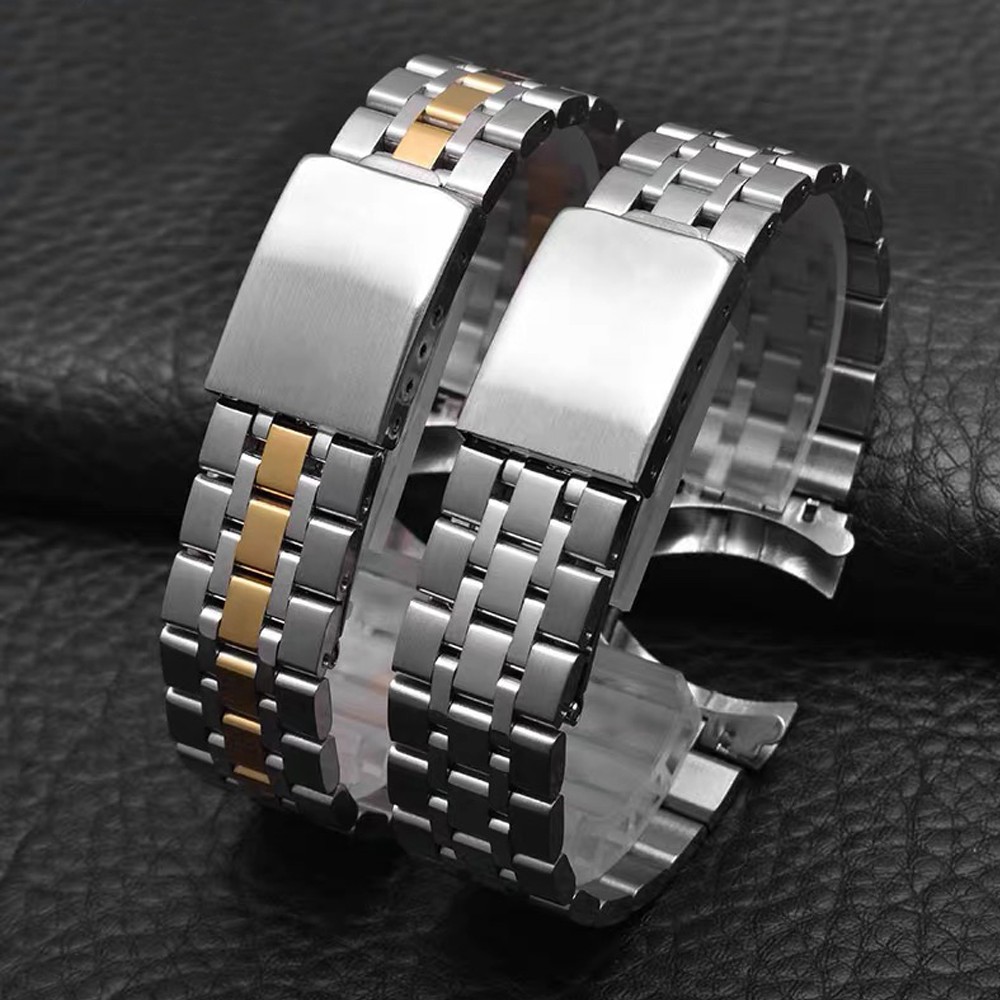 Metal Solid Stainless Steel Strap For Tudor Princes 19mm Folding Buckle Bracelet Replacement Men Women Curved End Watchband