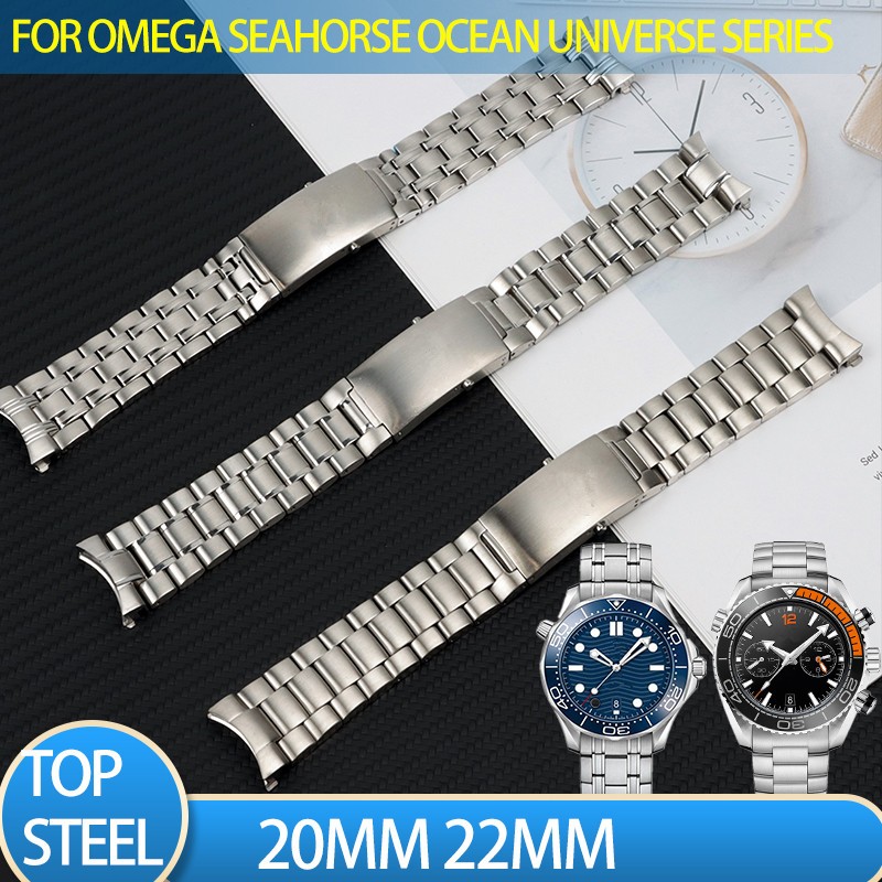 Top quality brand 316L 20mm 22mm silver stainless steel watch band for omega strap seamaster speedmaster planet ocean watchband