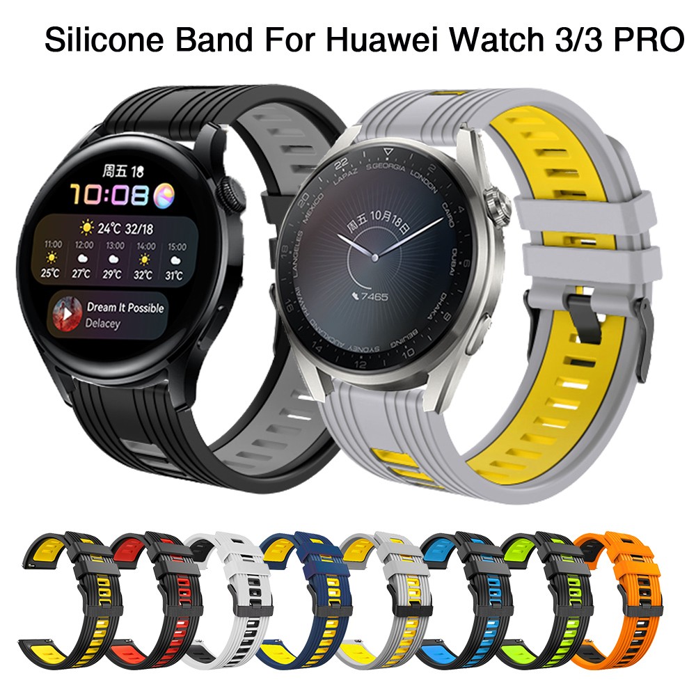 22mm Sport Silicone Band for Huawei Watch 3 Pro 48mm/Huawei Watch 3 46mm/Huawei Gt3 46mm/Huawei Gt Runner Strap for Huawei Watch