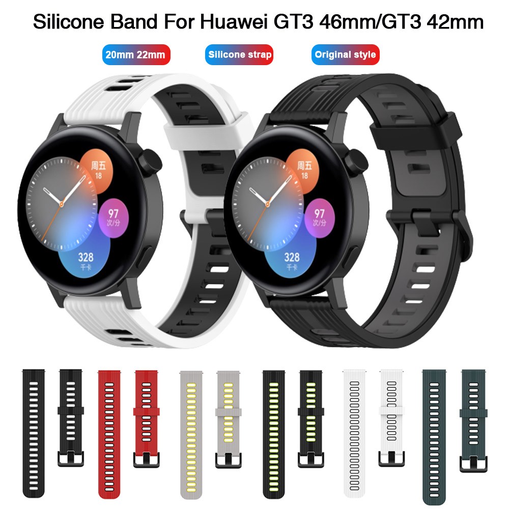 Silicone Band for Huawei Watch GT3 46mm/42mm 22mm/20mm Soft Silicone Sport Quick Release Watch Strap for Huawei GT3 Smartwatch