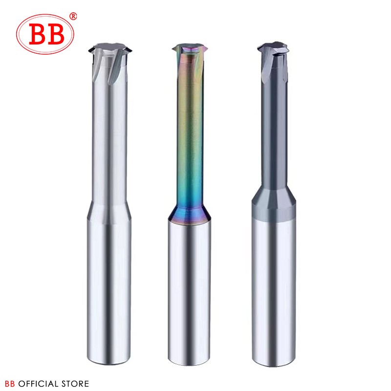 BB 1 Teeth Thread Milling Cutter Tungsten Carbide CNC Steel Machining Aluminum 60 Degree M1.2 M1.6 M2 M2.5 M3 M4 M5 M6 M8