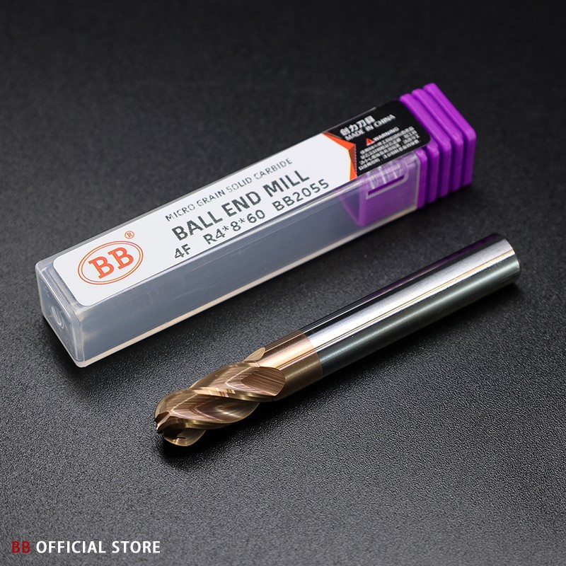 BB 4 End Milling Section 3 Teeth Solid Carbide CNC Finishing Machining R0.5-R10 Metal Cutting Tool