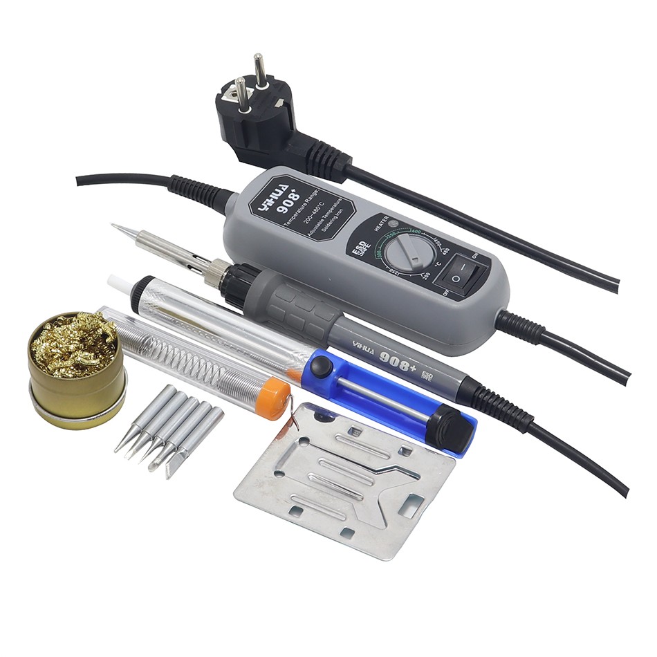 YIHUA 908+908D Mini Electric Soldering Irons Portable Welding Tool Adjustable & Soldering Iron & Suction