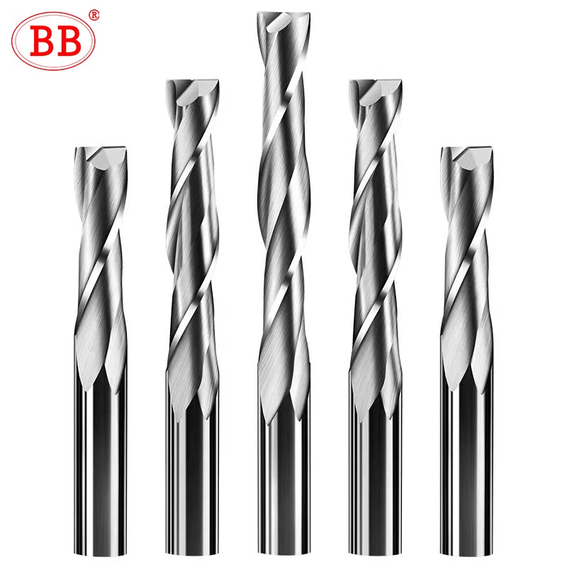 BB Engraving Cutter 2 Flutes Spiral Carbide Steel End Mill for Hard Plastic Acrylic PVC 6mm Router Bit