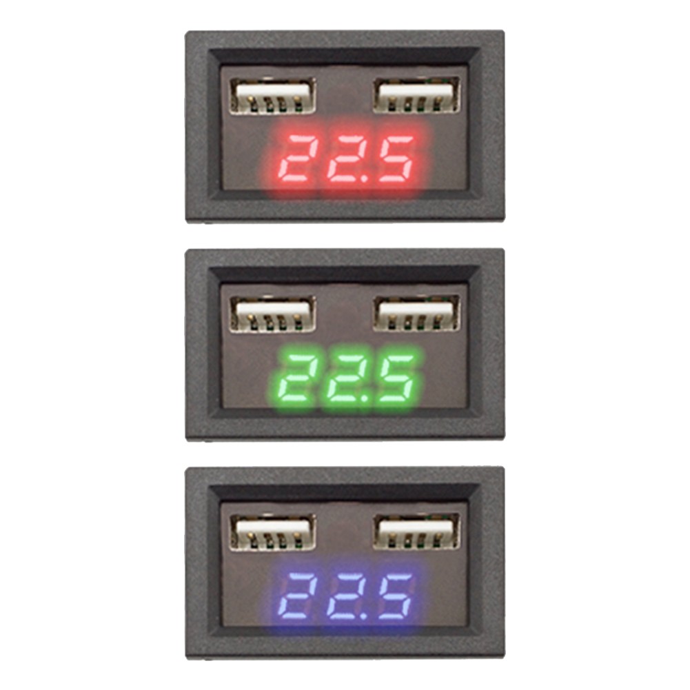 LED Display Amp Dual Volt Meter Voltage Measurement Monitor Dual USB Phone Charger Adapter Voltmeter Replacement