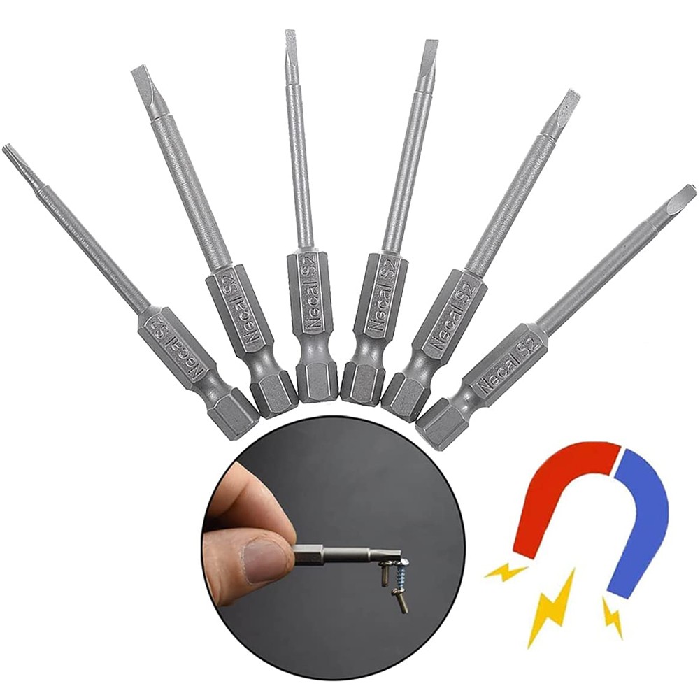 6pcs 65mm triangular screw bit set alloy steel magnetic electric screw driver triangle bit screw head 1.8 2.0 2.3 2.5 2.7 3.0mm