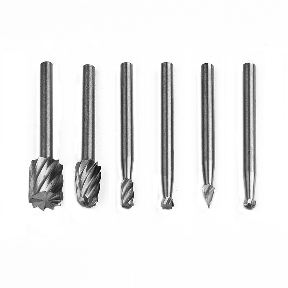 10pcs/set HSS Router Router Drill Bits Set for Dry Mill Rotary Burrs Tools Wood Stone Metal Root Carving Milling Cutter