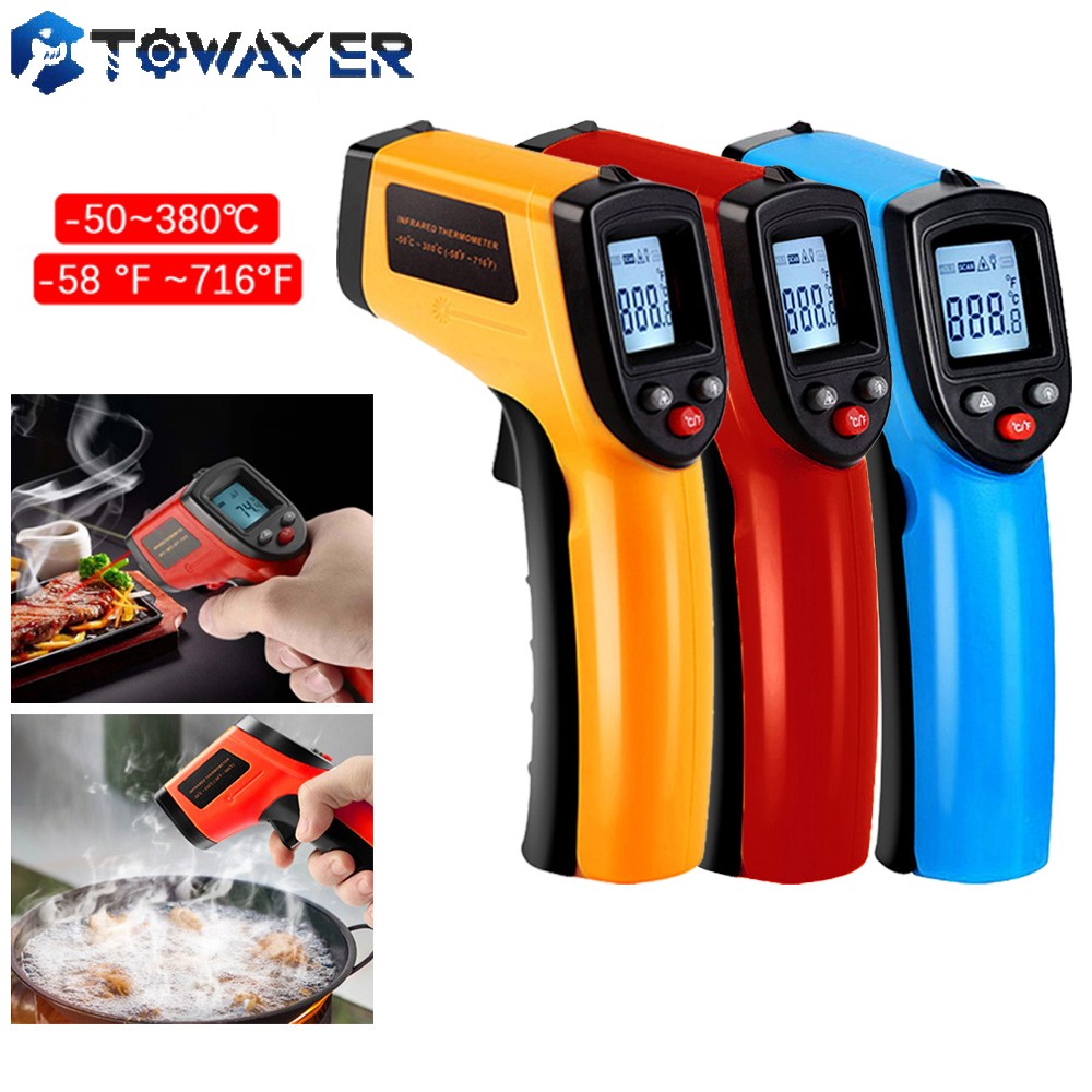 Digital Infrared Thermometer Non-Contact Thermometer Thermometer LCD Display Infrared Laser Point Gun -50~380°