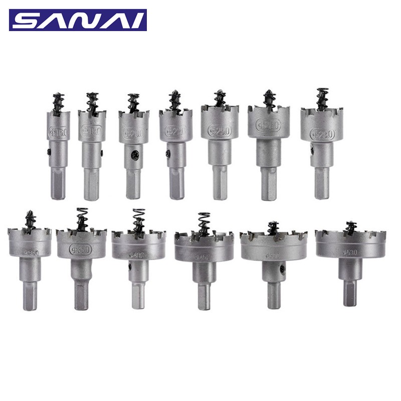 SANAI TCT-Drill Bit, Wood Cutter, Steel Plate, Iron Alloy, Metal, Stainless Steel, 12 - 200mm