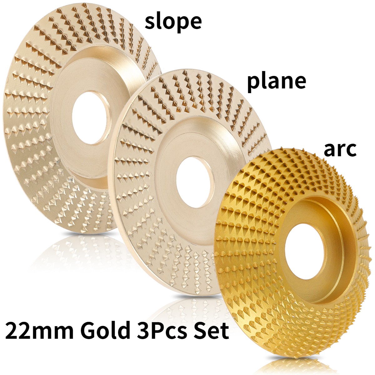 3pcs set 85/100mm wood grinding polishing wheel gold rotary disc sanding wood carving tools disc scraping tools for angle grinder