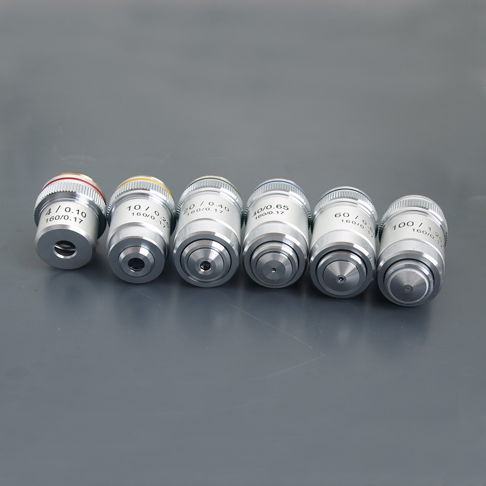 4X 10X 20X 40X 60X 100X High Quality Microscope Objective Microscope Objective Laboratory Biological Microscope Parts