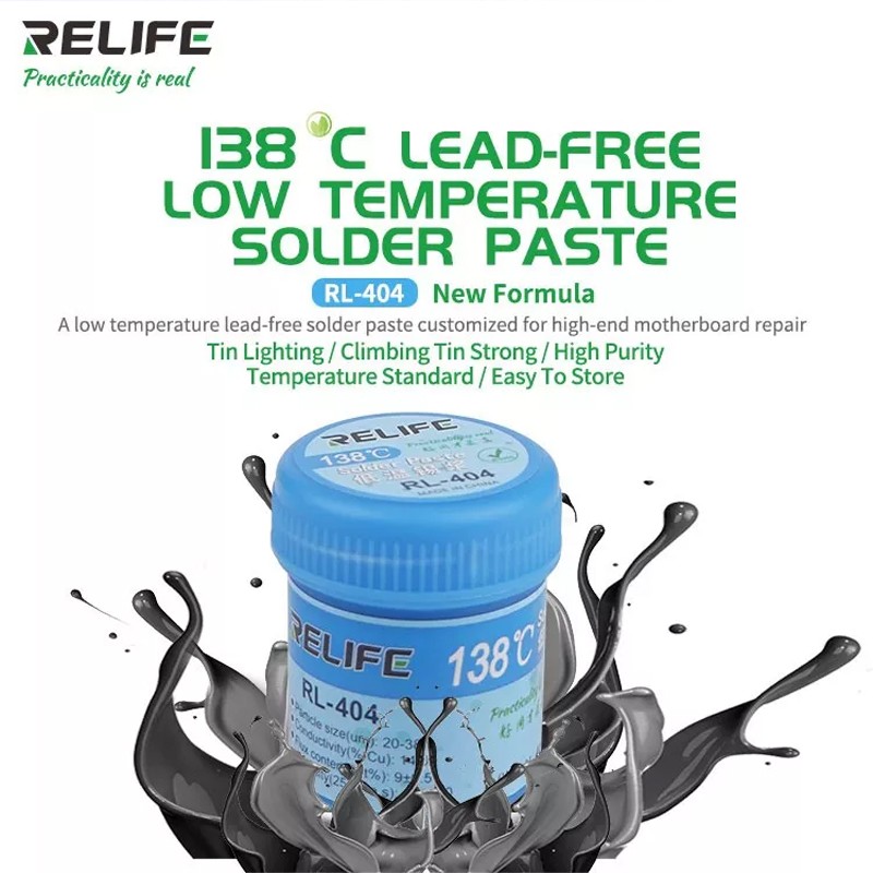 RL-404 138°C Low Temperature Low Temperature Lead Free Soldering Paste For High-end Motherboard Repair