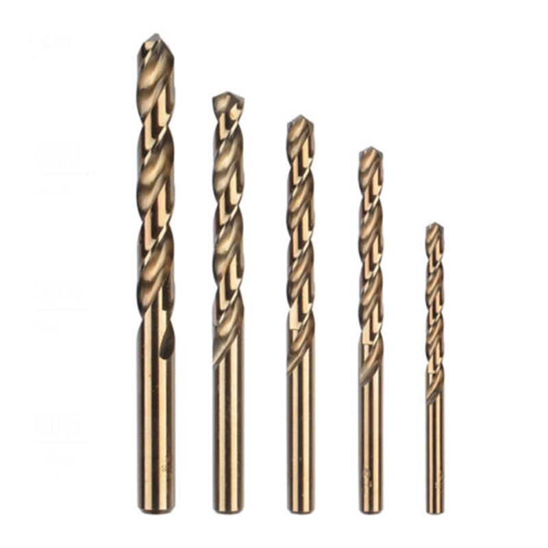 HSS Cobalt Coated Twist Drill Bit Set HSS M35 Gun Drill Bit For Wood/Metal Hole Cutter Cobalt Straight Shank Power Tools