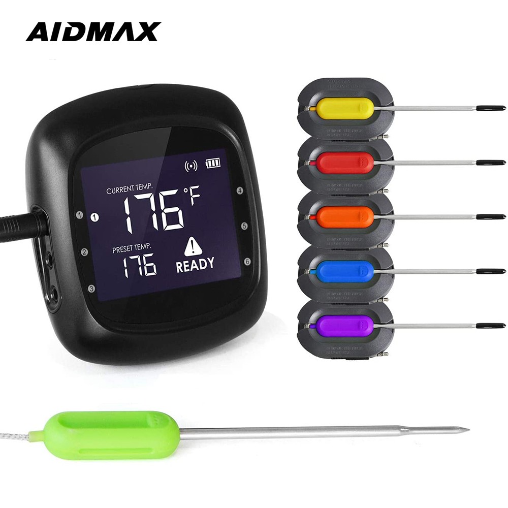 AidMax Pro05 Large LCD Digital Meat Steak Cooking Thermometer for Kitchen Convenience with Storage Travel Shockproof Carry