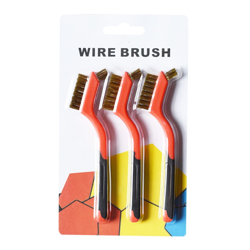 3pcs Wire Brush Set Steel Metal Brass Nylon Cleaning Polishing Rust Brush Metal Cleaning Grinder Fitter Machine Cleaner