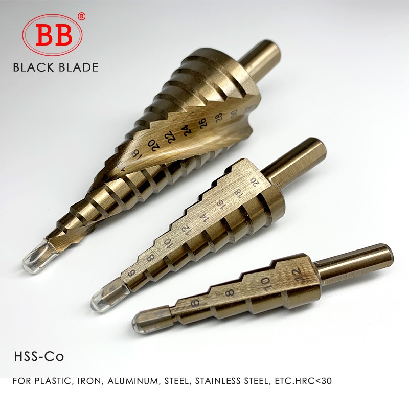 BB Step Drill Bit HSS 4-12 4-20 4-32mm Titanium Coated Cobalt Cone Spiral And Straight Flute For Steel Wood Metal Hole