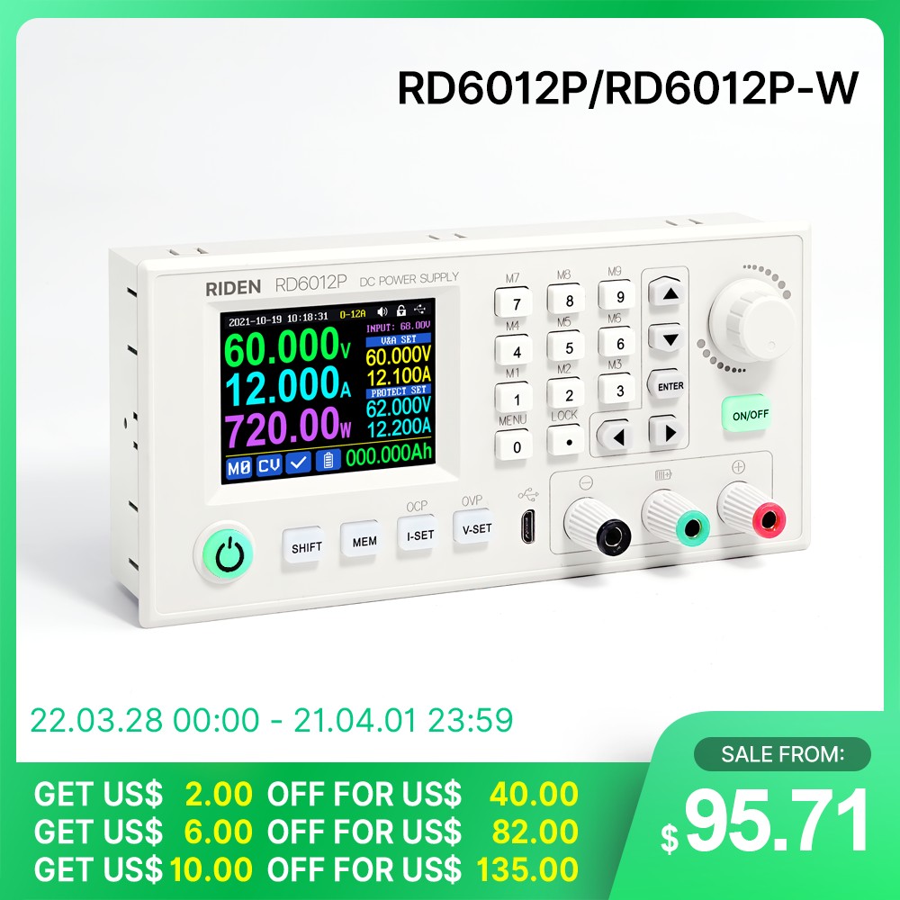 RD RD6012P RD6012PW USB WIFI 5 Digits DC to DC Voltage Step Down Power Supply Adjustable Potential Converter Voltmeter 60V 12A