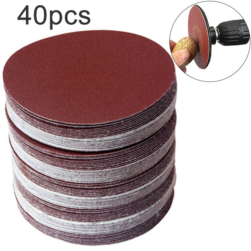 40pcs/set 3 inch 75mm sanding discs hook loop sandpaper abrasive sand sheets 320/400/600/800/1000/1200/1500/2000 grit