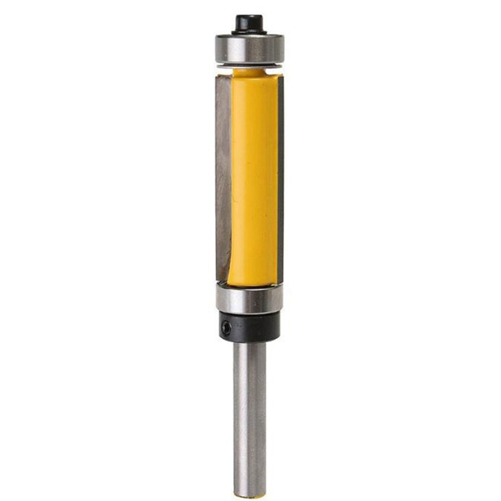 1Pc 1/4" Shank Template/Trim Router Bit, With 2" Long Routing Cutters. Features: Top & Bottom Ball Bearings Woodworking Tool