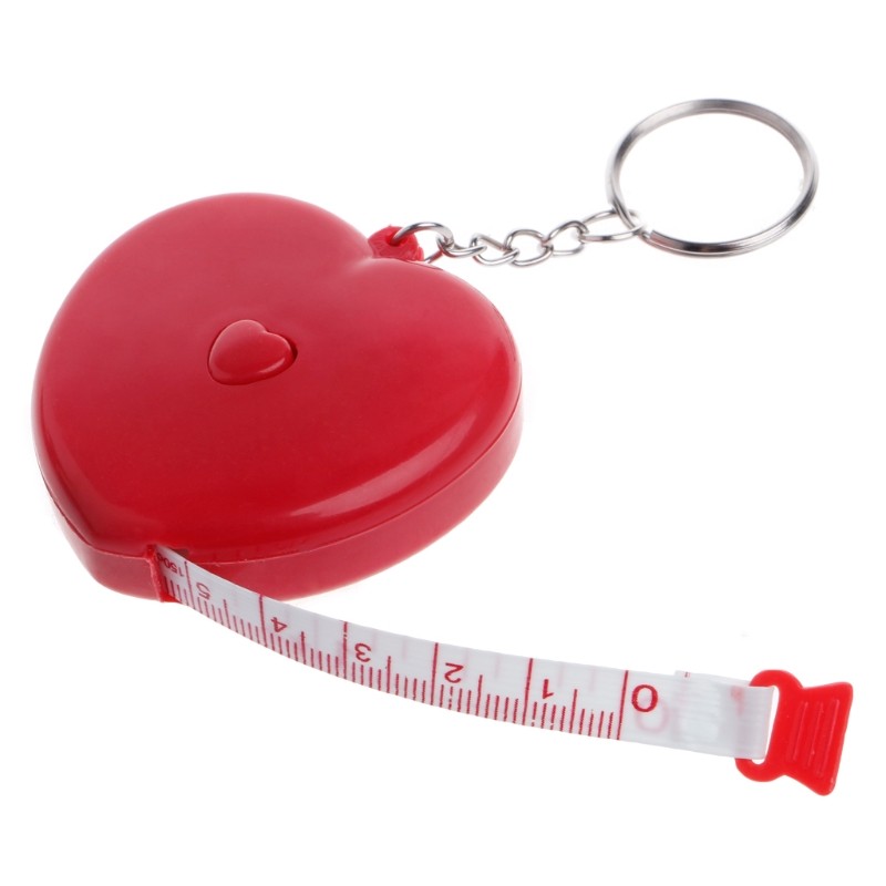 Dropshipping Portable Keychain Retractable Ruler Heart-shaped Tape Measure 1.5 Meter