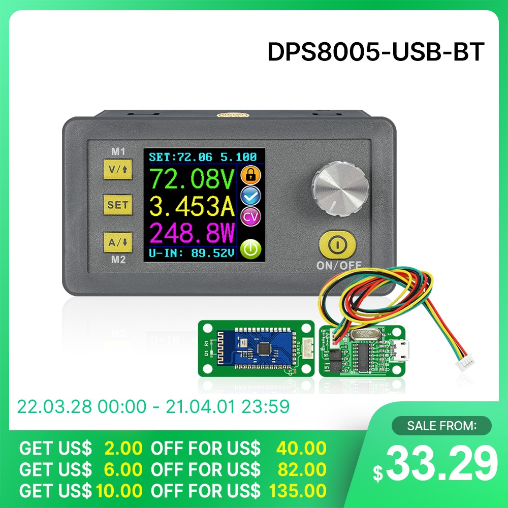 RD DPS8005 - Programmable Power Supply Module Voltmeter Ammeter 80V 5A Buck Converter