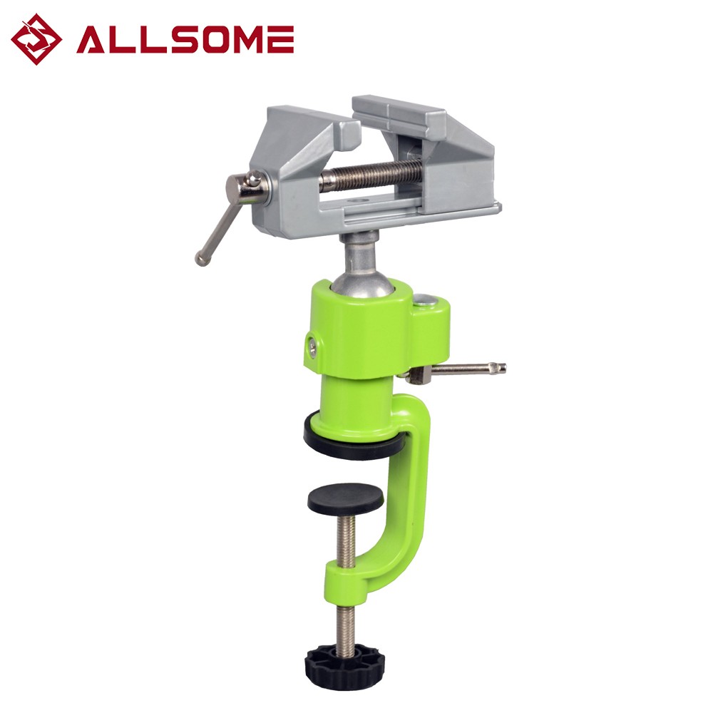 Allsome 3" Universal Aluminum Table Vise Swivel 360 Degree Rotating Pitcher Clamp Universal Fixed Tool