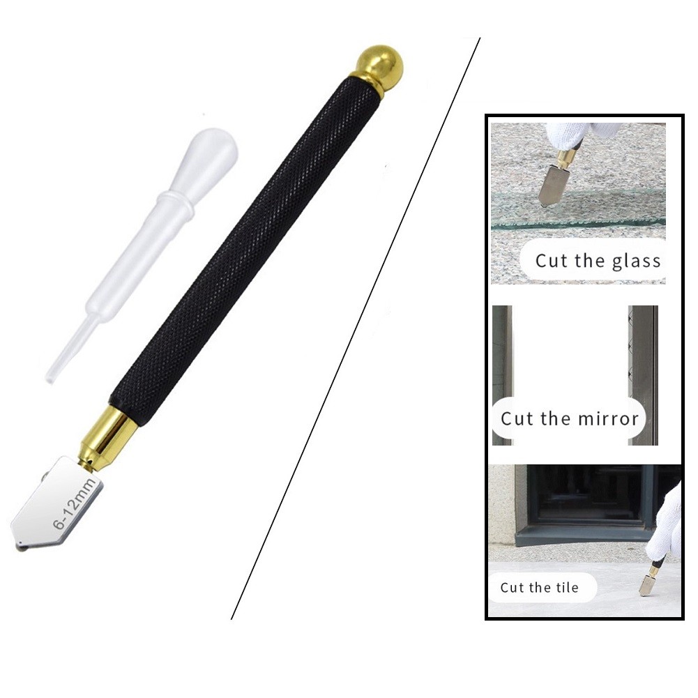 2pcs Manual Non-slip Diamond Glass Cutter Professional 6-12mm For Ceramic Tile Mirror Glass Bottle Cutting Construction Diy Tool