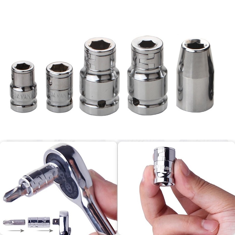 1/4 Ratchet Universal Socket Adapter Socket Hex Bit Holder Adapter Wrench Hand Tool Kit Repair Tools